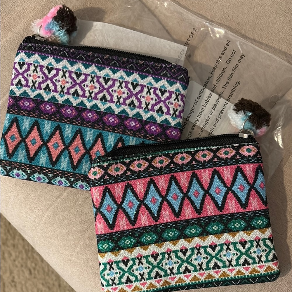 Colorful Patterned Women's Pouch Set
